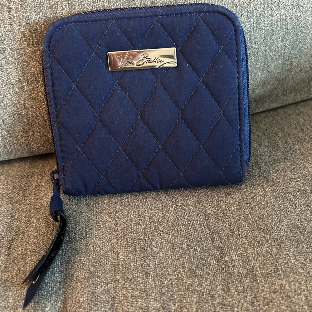Vera Bradley, navy blue quilted wallet